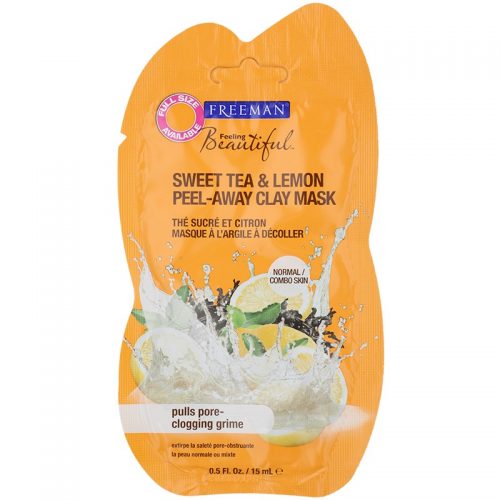Freeman Feeling Beautiful maseczka do twarzy z kaolinem bez parabenów Sweet Tea & Lemon 15 ml