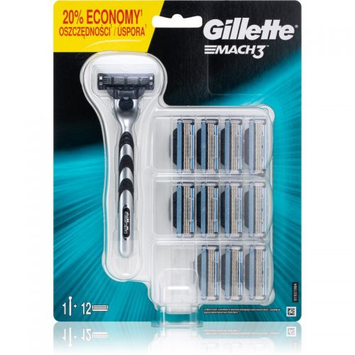 Gillette Mach 3 maszynka do golenia + ostrza wymienne 12 szt.