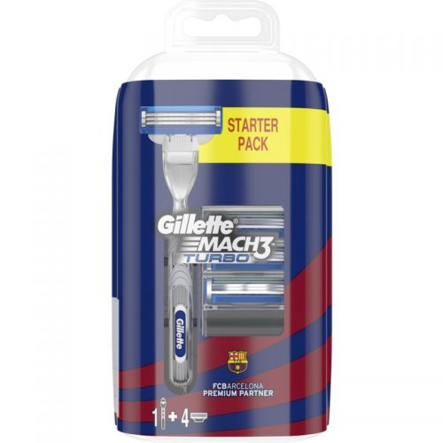 Gillette Mach3 Turbo FC Barcelona maszynka do golenia zapasowe ostrza 4 szt.