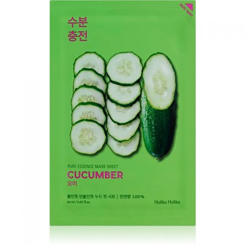 Holika Holika Pure Essence Mask Sheet Cucumber maseczka płócienna o działaniu łagodzącym do skóry wrażliwej ze skłonnością do przebarwień 20 ml