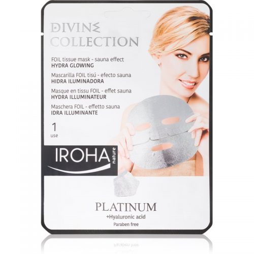 Iroha Divine Collection Platinum & Hyaluronic Acid maseczka nawilżająca i rozświetlająca 25 ml