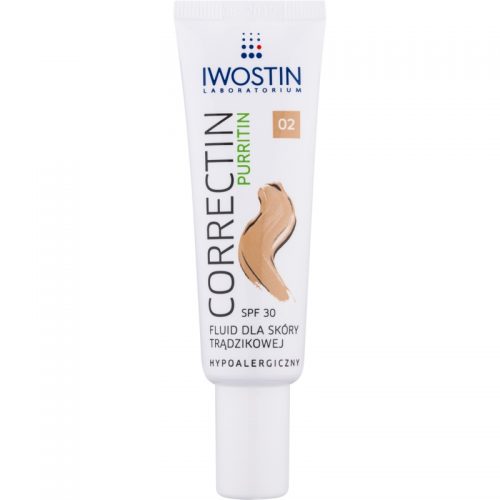 Iwostin Purritin Correctin długotrwale kryjący fluid do skóry trądzikowej SPF 30 odcień Natural 30 ml
