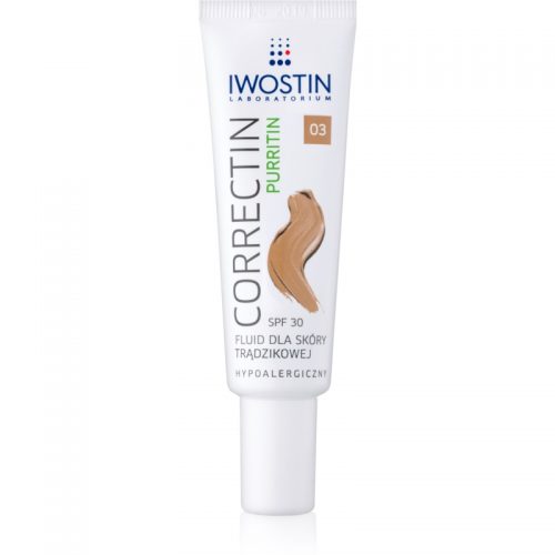 Iwostin Purritin Correctin długotrwale kryjący fluid do skóry trądzikowej SPF 30 odcień Warm Beige 30 ml