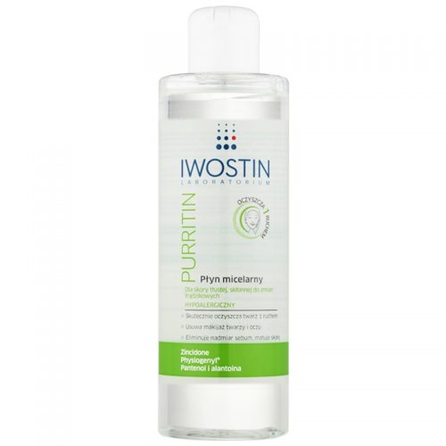 Iwostin Purritin oczyszczający płyn micelarny do skóry tłustej ze skłonnością do trądziku 215 ml