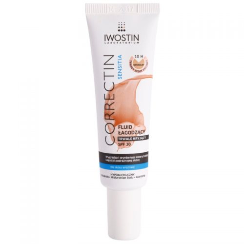 Iwostin Sensitia Correctin fluid mocno kryjący do skóry wrażliwej SPF 30 odcień Natural 30 ml