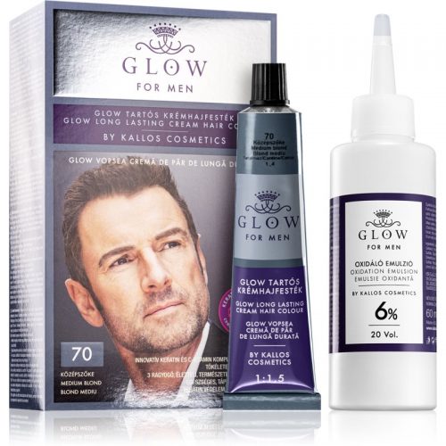 Kallos Glow trwały kolor włosów dla mężczyzn odcień 70 Medium Blond