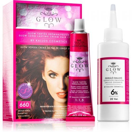 Kallos Glow trwały kolor włosów odcień 660 Garnet Red