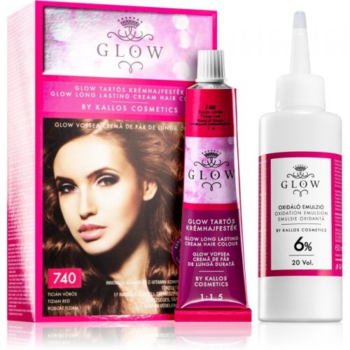 Kallos Glow trwały kolor włosów odcień 740 Tizian Red