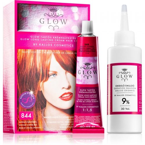 Kallos Glow trwały kolor włosów odcień 844 Intense Copper Red