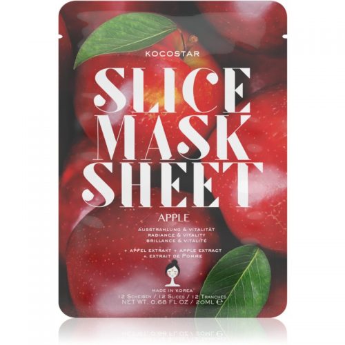 KOCOSTAR Slice Mask Sheet Apple platynowa maska nadająca blasku i witalności skórze 20 ml