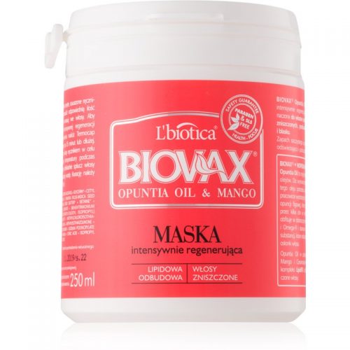L’biotica Biovax Opuntia Oil & Mango maseczka regenerująca do włosów zniszczonych 250 ml