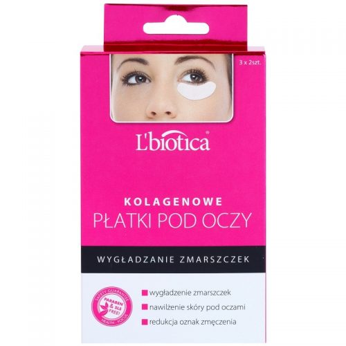 L’biotica Masks maska kolagenowa do okolic oczu o działaniu przeciwzmarszczkowym 6 szt.