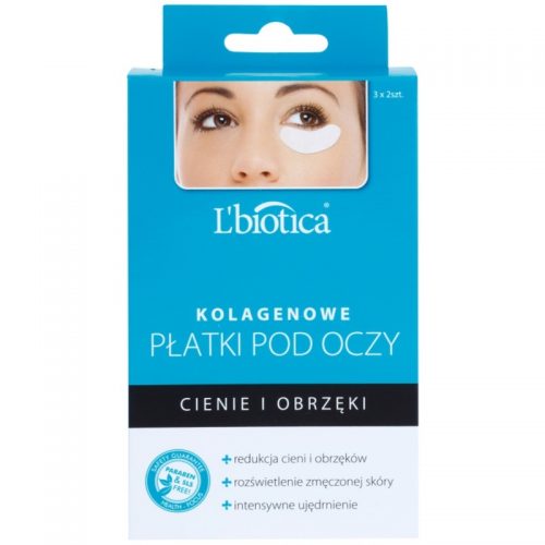 L’biotica Masks maska kolagenowa do okolic oczu przeciw obrzękom i cieniom 3 x 2 szt.