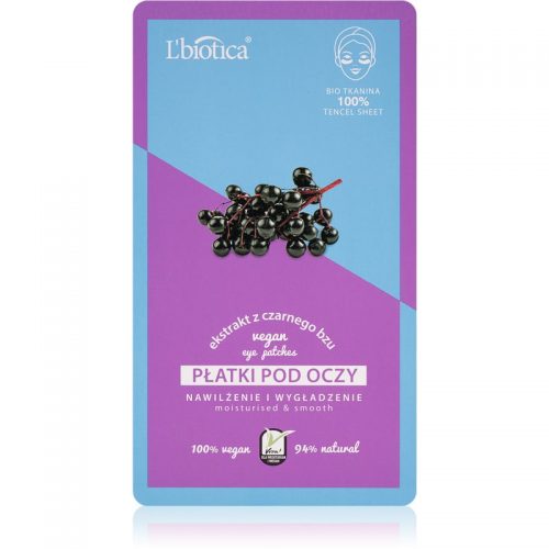 L’biotica Vegan Black Currant maseczka do okolic oczu o dzłałaniu nawilżającym 2 szt.