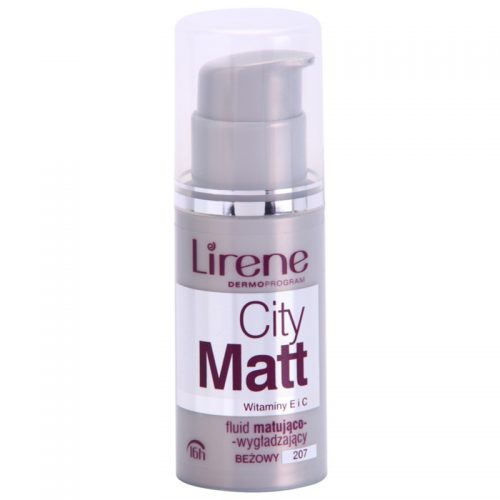 Lirene City Matt podkład matujacy we fluidzie o działaniu wygładzającym odcień 207 Beige 30 ml