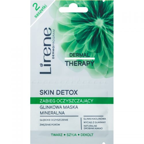Lirene Dermal Therapy Skin Detox mineralna maska z glinki oczyszczająca do skóry tłustej i mieszanej 2 x 6 ml
