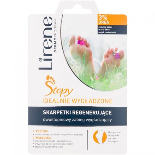 Lirene Foot Care regeneracja skóry stóp w dwóch etapach peeling + maska w postaci skarpet (3% Urea)