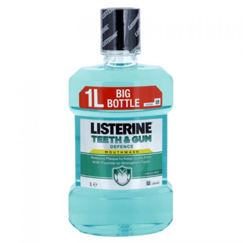 Listerine Teeth & Gum Defence płyn do płukania jamy ustnej przeciw płytce nazębnej i dla zdrowych dziąseł smak Fresh Mint 1000 ml