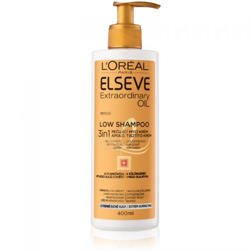 L’Oréal Paris Elseve Extraordinary Oil Low Shampoo pielęgnujący krem do mycia bardzo suchych włosów 400 ml