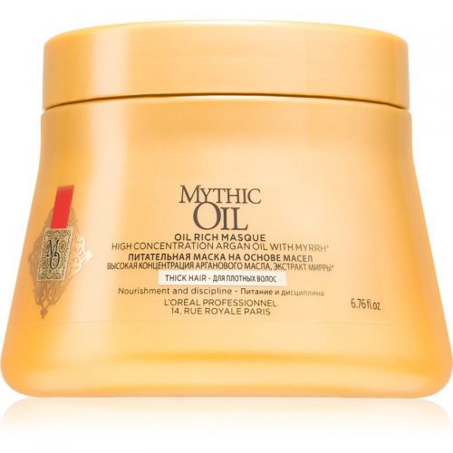 L’Oréal Professionnel Mythic Oil odżywcza maska do włosów gęstych i sztywnych bez parabenów 200 ml