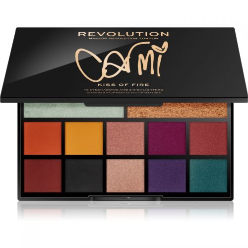 Makeup Revolution Carmi paleta cieni do powiek i rozświetlaczy odcień Kiss Of Fire 27 g