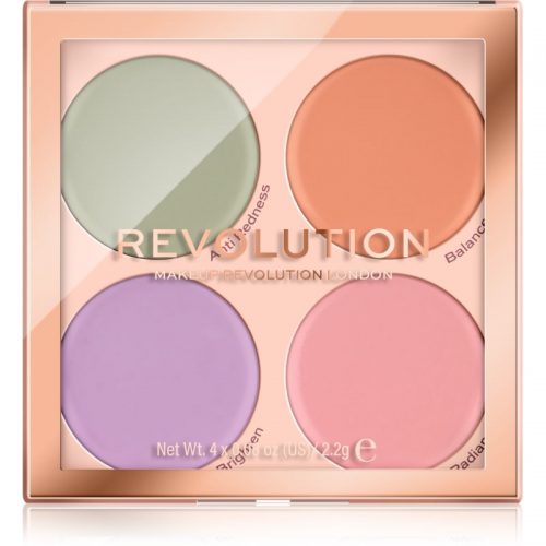 Makeup Revolution Matte Base paleta korektorów przeciw niedoskonałościom skóry 4 x 2,2 g