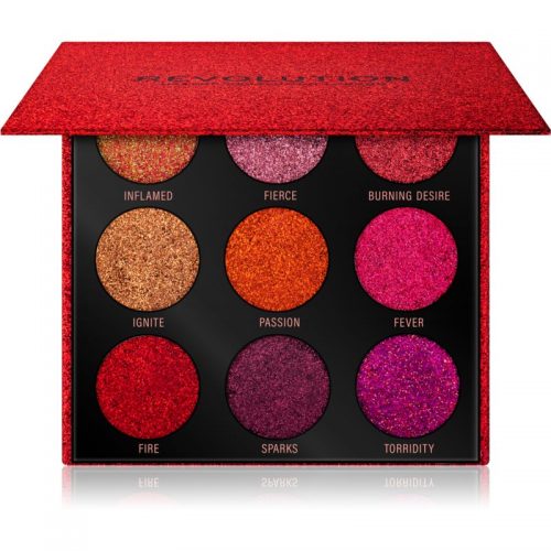Makeup Revolution Pressed Glitter Palette paleta prasowanych brokatów odcień Hot Pursuit 10,8 g