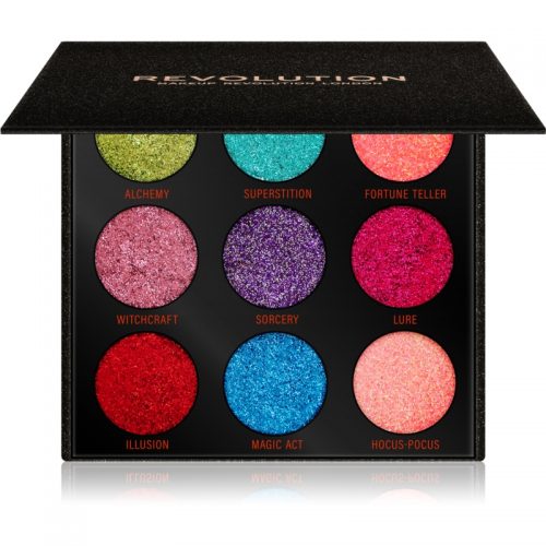 Makeup Revolution Pressed Glitter Palette paleta prasowanych brokatów odcień Abracadabra 10,8 g