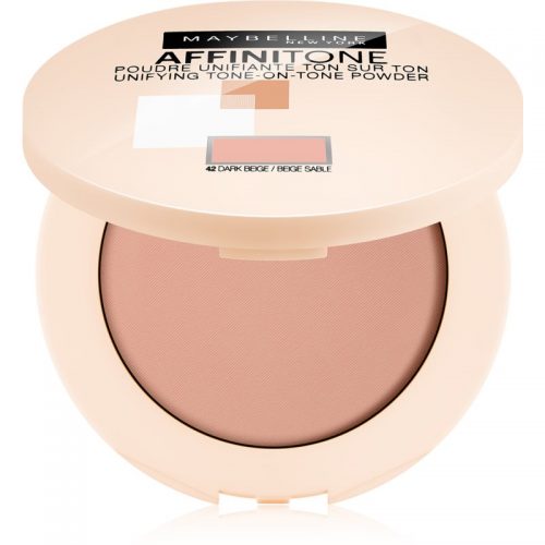 Maybelline Affinitone ujednolicający puder w kompakcie odcień 42 Dark Beige 9 g