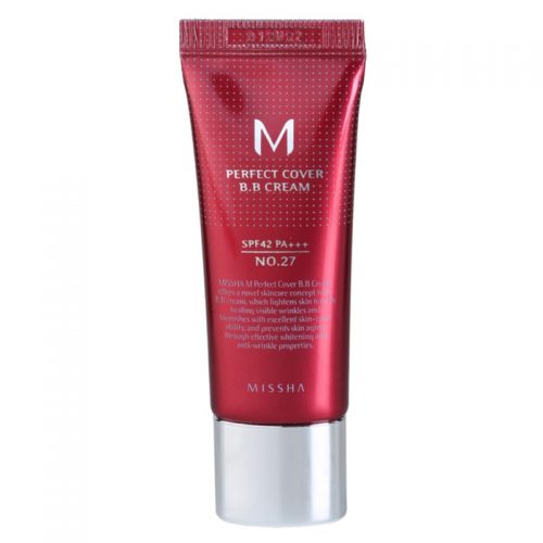 Missha M Perfect Cover krem BB z bardzo wysokim filtrem UV małe opakowanie odcień No. 27 Honey Beige SPF 42/PA+++ 20 ml