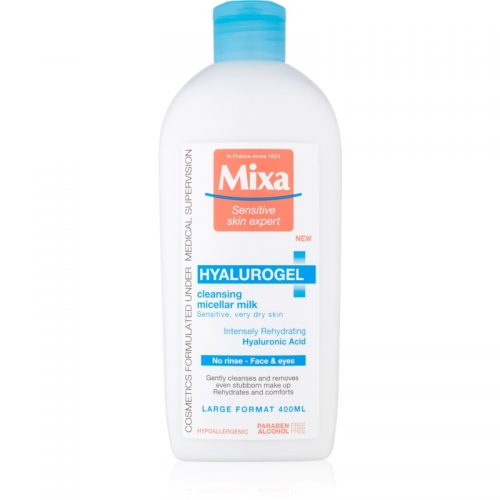 MIXA Hyalurogel oczyszczające mleczko do twarzy do skóry suchej i bardzo suchej 400 ml