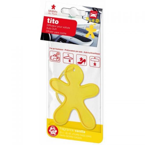 Mr & Mrs Fragrance Tito Yellow Vanilla odświeżacz do samochodu (Vanilla)