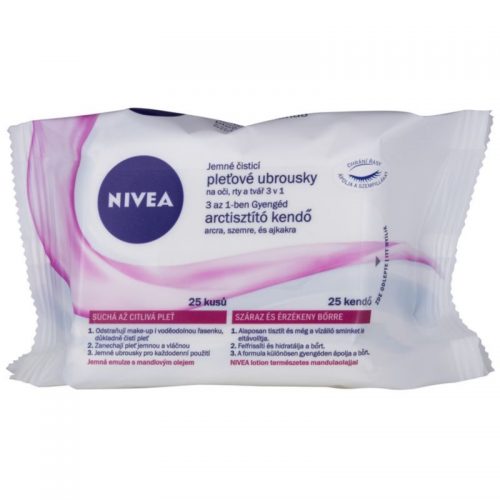 Nivea Aqua Effect kojące chusteczki oczyszczające do twarzy do cery wrażliwej i suchej 25 szt.