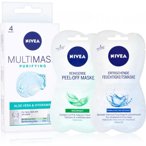 Nivea Multi-Mask oczyszczająca maseczka do twarzy z aloesem 4 szt.