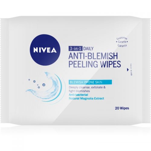 Nivea Visage Pure Effect dogłębnie oczyszczające chusteczki peelingujące 3w1 20 szt.