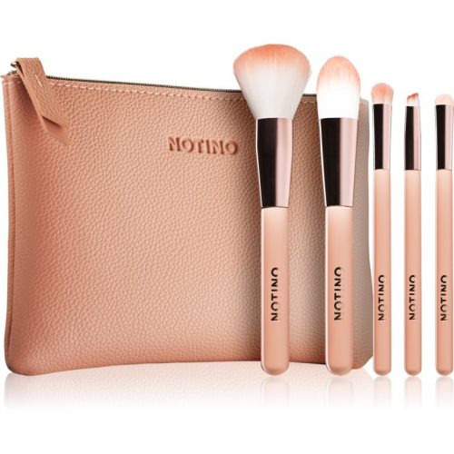 Notino Glamour Collection Travel Brush Set with Pouch zestaw podróżny pędzli z kosmetyczką dla kobiet