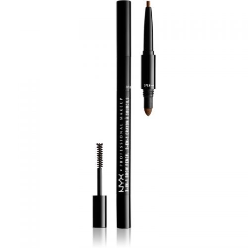 NYX Professional Makeup 3-In-1 Brow Pencil wielofunkcyjny produkt do brwi odcień 03 Soft Brown