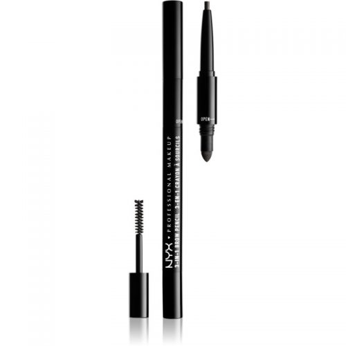 NYX Professional Makeup 3-In-1 Brow Pencil wielofunkcyjny produkt do brwi odcień 09 Charcoal