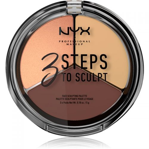 NYX Professional Makeup 3 Steps To Sculpt paletka do konturowania twarzy odcień 02 Light 15 g