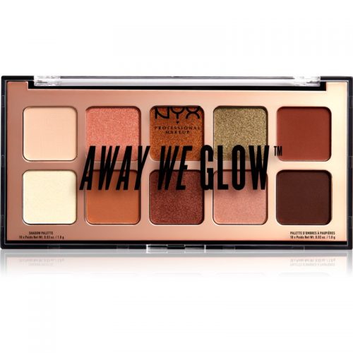 NYX Professional Makeup Away We Glow paleta cieni do powiek odcień 02 Hooked On Glow 10 g