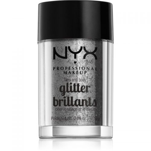 NYX Professional Makeup Glitter Goals brokat do twarzy i ciała odcień 10 Silver 2,5 g