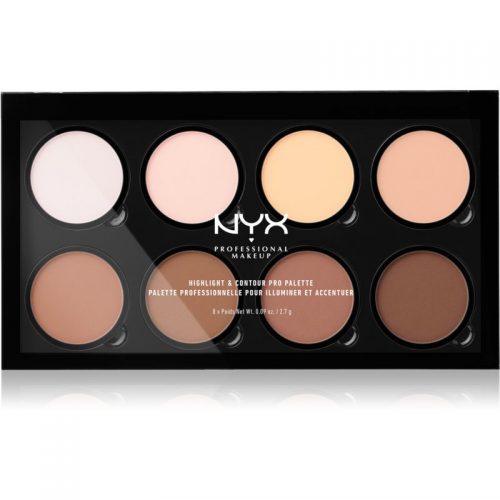 NYX Professional Makeup Highlight & Contour PRO paletka do konturowania twarzy 8 x 2,7 g