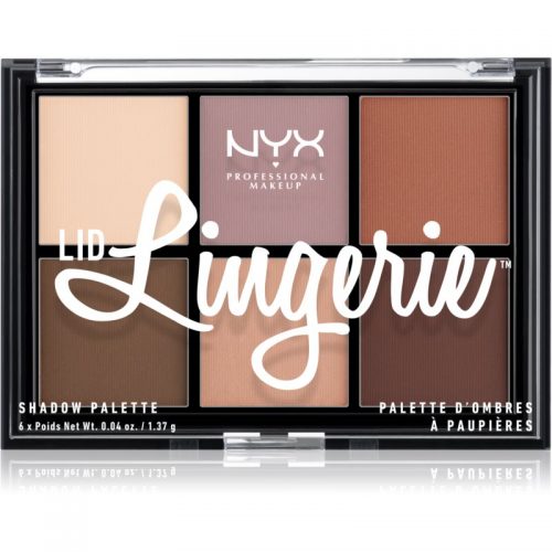 NYX Professional Makeup Lid Lingerie paleta 6 przejściowych cieni odcień 01 Lingerie Shadow Palette 6 x 1,37 g g