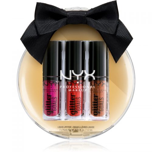 NYX Professional Makeup Love Lust Disco Glitter Goals zestaw szminek 3 x 1,2 ml