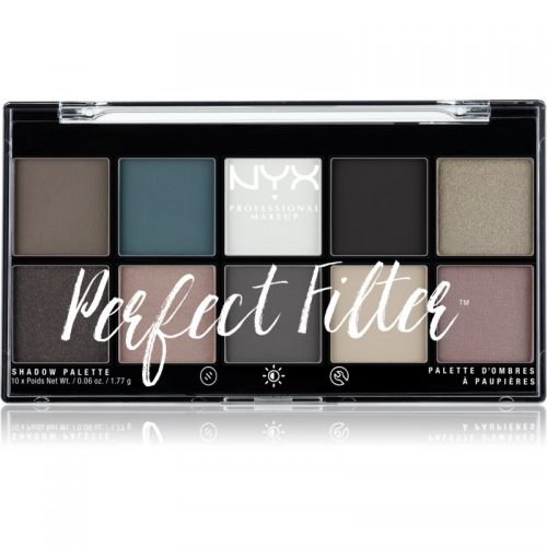 NYX Professional Makeup Perfect Filter Shadow Palette paleta cieni do powiek odcień 04 Gloomy Days 10 x 1,77 g