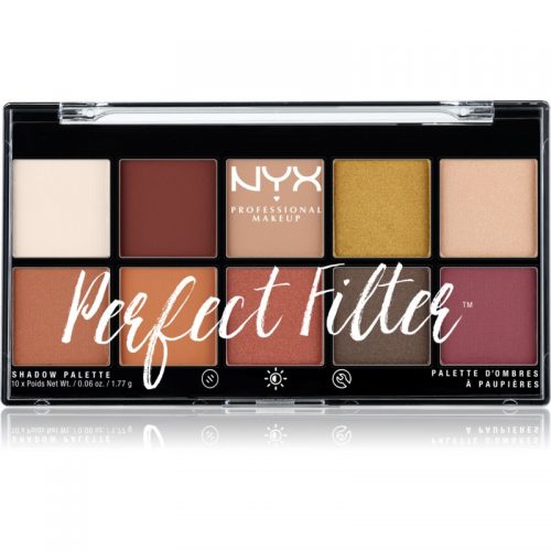 NYX Professional Makeup Perfect Filter Shadow Palette paleta cieni do powiek odcień 02 Rustic Antique 10 x 1,77 g