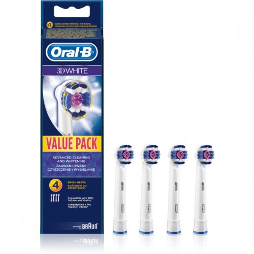 Oral B 3D White EB 18 końcówki wymienne do szczoteczki do zębów 4 szt.