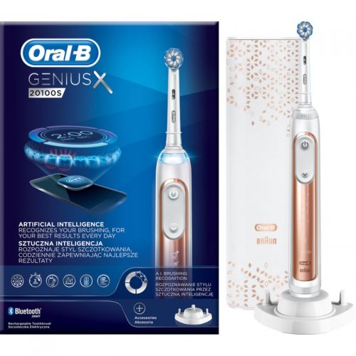 Oral B GeniusX 20100S Rose Gold elektryczna szczoteczka do zębów 20100S Rose Gold