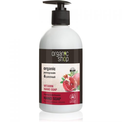 Organic Shop Organic Pomegranate & Patchouli Pielęgnujące mydło w płynie do rąk z dozownikiem 500 ml