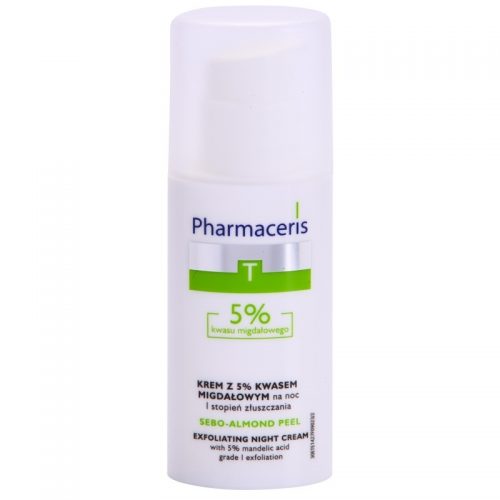 Pharmaceris T-Zone Oily Skin Sebo-Almond Peel regulujący i oczyszczający krem do twarzy na noc ujednolica koloryt skóry 50 ml